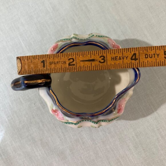 Antique Floral Miniature Creamer Pitcher With Gold Accents - Picture 7 of 7